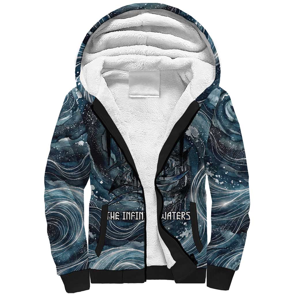 Egypt Nun and Naunet Sherpa Hoodie Primordial Water Gods Cosmic Ocean Infinite Waves