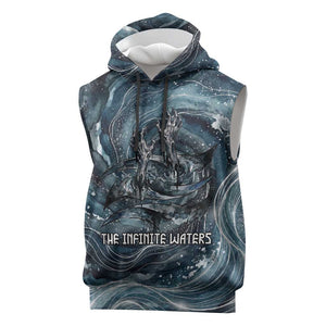 Egypt Nun and Naunet Sleeveless Hoodie Primordial Water Gods Cosmic Ocean Infinite Waves
