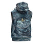 Egypt Nun and Naunet Sleeveless Hoodie Primordial Water Gods Cosmic Ocean Infinite Waves