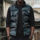 Egypt Nun and Naunet Sleeveless Puffer Jacket Primordial Water Gods Cosmic Ocean Infinite Waves