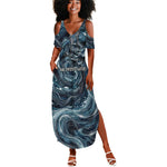 Egypt Nun and Naunet Summer Maxi Dress Primordial Water Gods Cosmic Ocean Infinite Waves