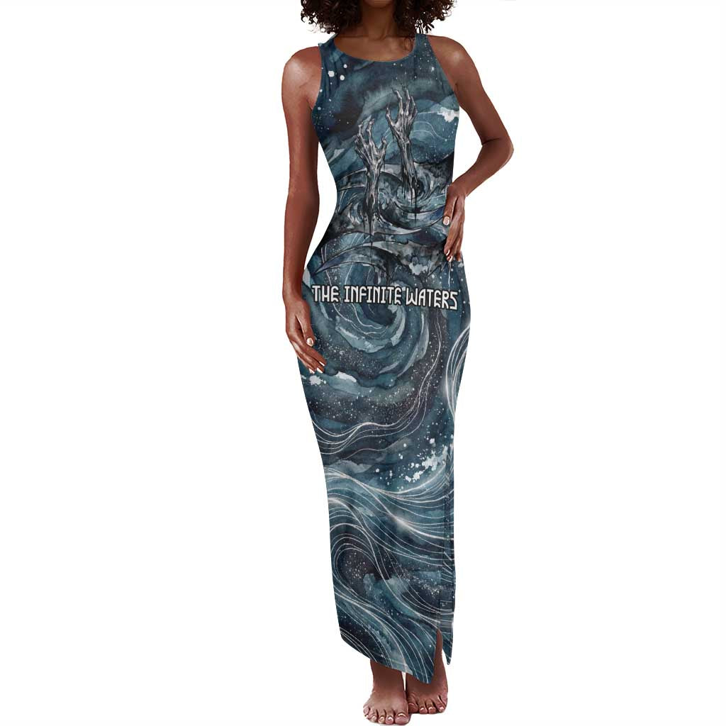 Egypt Nun and Naunet Tank Maxi Dress Primordial Water Gods Cosmic Ocean Infinite Waves