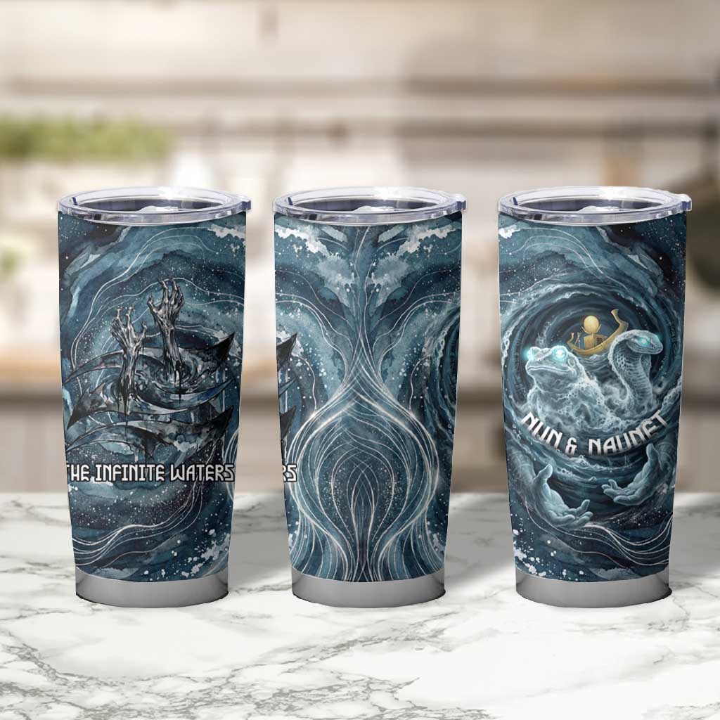 Egypt Nun and Naunet Tumbler Cup Primordial Water Gods Cosmic Ocean Infinite Waves