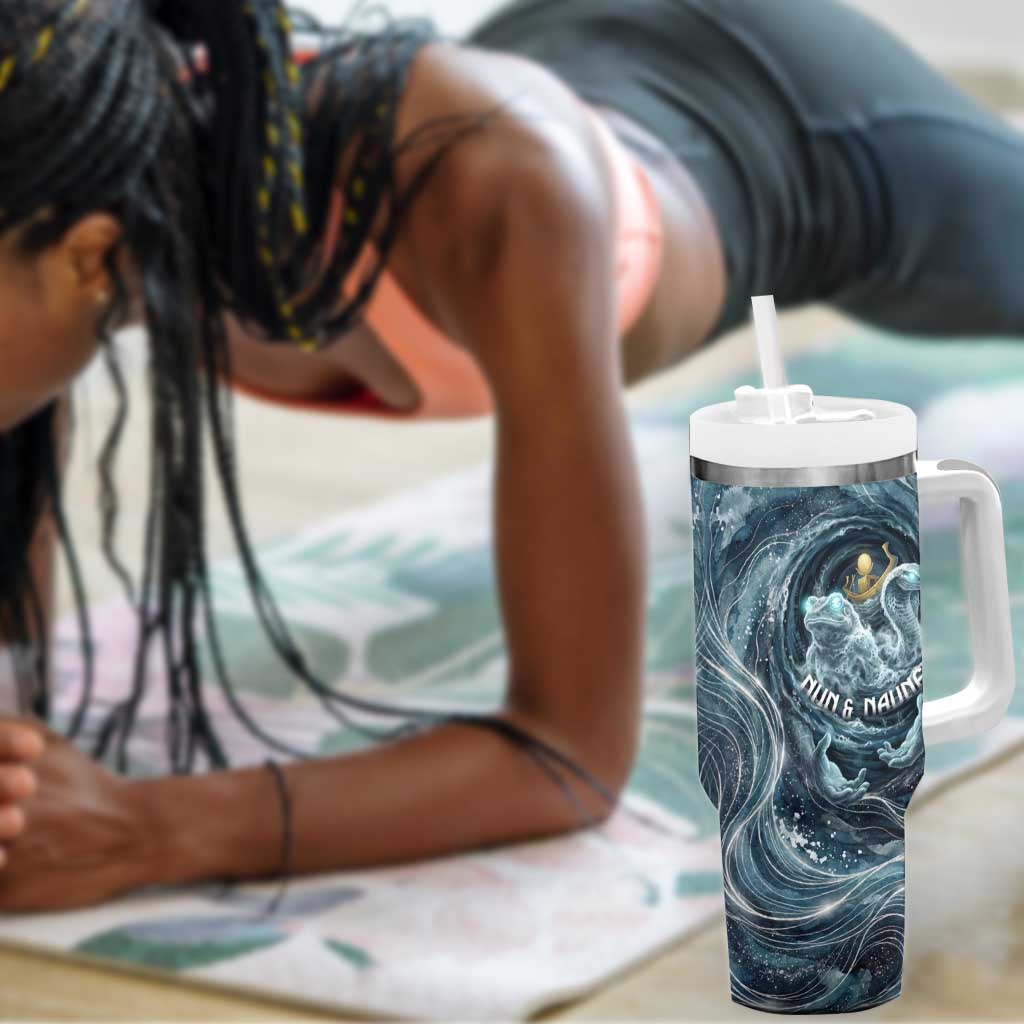 Egypt Nun and Naunet Tumbler With Handle Primordial Water Gods Cosmic Ocean Infinite Waves