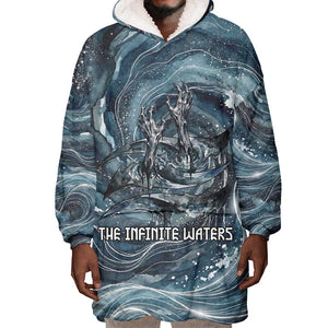Egypt Nun and Naunet Wearable Blanket Hoodie Primordial Water Gods Cosmic Ocean Infinite Waves