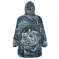 Egypt Nun and Naunet Wearable Blanket Hoodie Primordial Water Gods Cosmic Ocean Infinite Waves