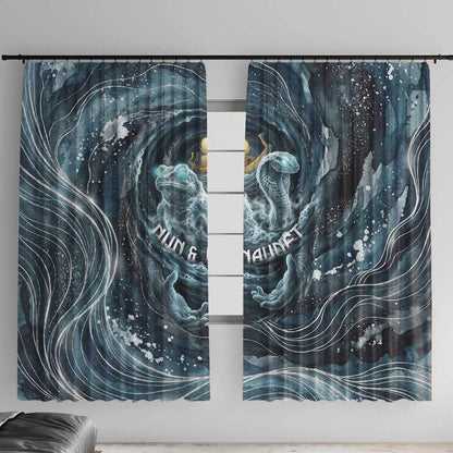 Egypt Nun and Naunet Window Curtain Primordial Water Gods Cosmic Ocean Infinite Waves