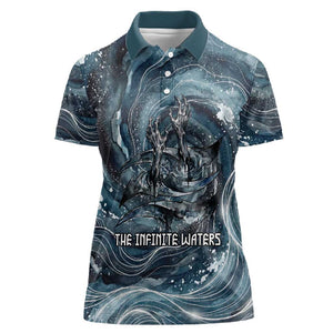 Egypt Nun and Naunet Women Polo Shirt Primordial Water Gods Cosmic Ocean Infinite Waves