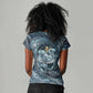 Egypt Nun and Naunet Women V-Neck T-Shirt Primordial Water Gods Cosmic Ocean Infinite Waves