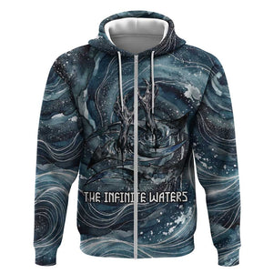 Egypt Nun and Naunet Zip Hoodie Primordial Water Gods Cosmic Ocean Infinite Waves