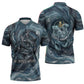 Egypt Nun and Naunet Zipper Polo Shirt Primordial Water Gods Cosmic Ocean Infinite Waves