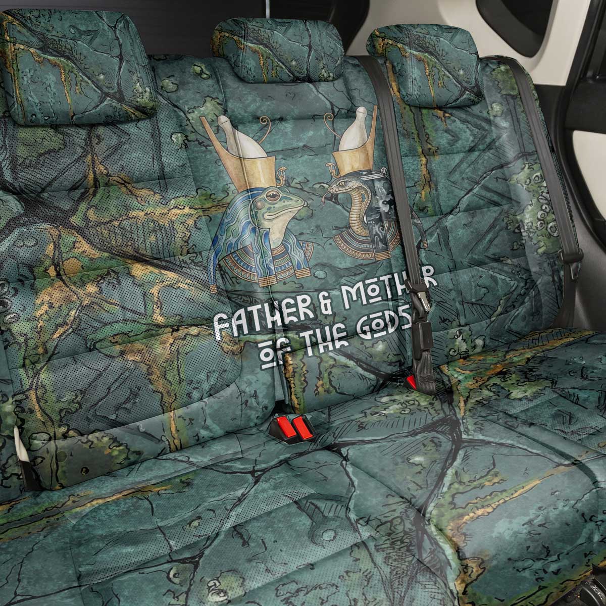 Nun and Naunet Egyptian Back Car Seat Cover Serpent Abyss Design Primordial Gods of Ancient Waters