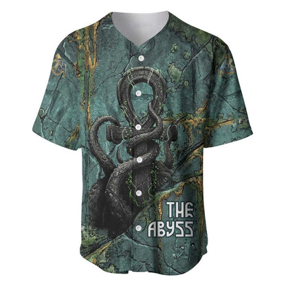 Nun and Naunet Egyptian Baseball Jersey Serpent Abyss Design Primordial Gods of Ancient Waters