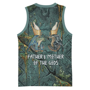 Nun and Naunet Egyptian Basketball Jersey Serpent Abyss Design Primordial Gods of Ancient Waters