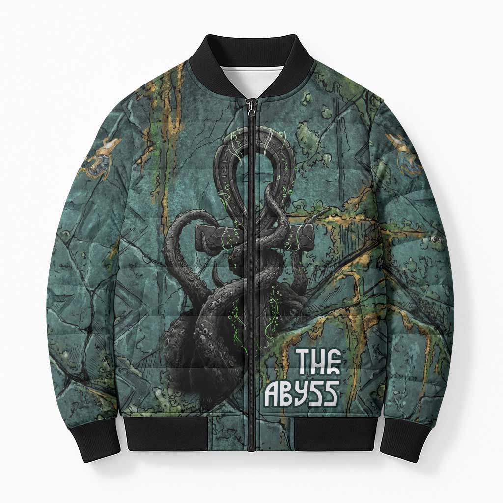 Nun and Naunet Egyptian Bomber Puffer Jacket Serpent Abyss Design Primordial Gods of Ancient Waters