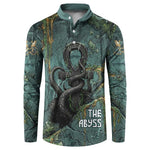 Nun and Naunet Egyptian Button Sweatshirt Serpent Abyss Design Primordial Gods of Ancient Waters