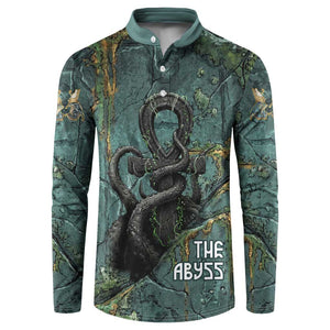 Nun and Naunet Egyptian Button Sweatshirt Serpent Abyss Design Primordial Gods of Ancient Waters