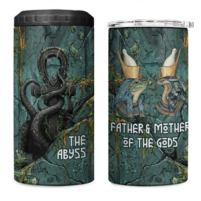 Nun and Naunet Egyptian 4 in 1 Can Cooler Tumbler Serpent Abyss Design Primordial Gods of Ancient Waters