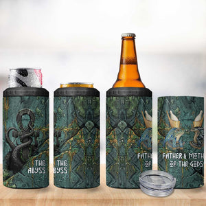 Nun and Naunet Egyptian 4 in 1 Can Cooler Tumbler Serpent Abyss Design Primordial Gods of Ancient Waters