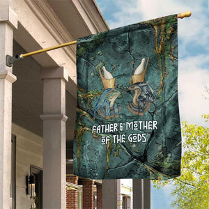 Nun and Naunet Egyptian Garden Flag Serpent Abyss Design Primordial Gods of Ancient Waters