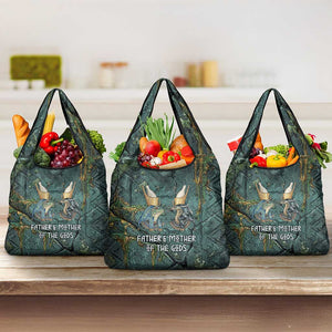 Nun and Naunet Egyptian Grocery Bag Serpent Abyss Design Primordial Gods of Ancient Waters