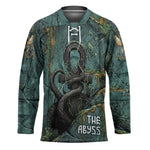 Nun and Naunet Egyptian Hockey Jersey Serpent Abyss Design Primordial Gods of Ancient Waters