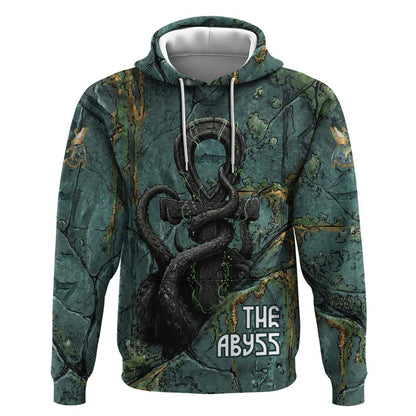 Nun and Naunet Egyptian Hoodie Serpent Abyss Design Primordial Gods of Ancient Waters