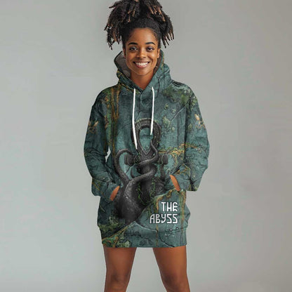 Nun and Naunet Egyptian Hoodie Dress Serpent Abyss Design Primordial Gods of Ancient Waters