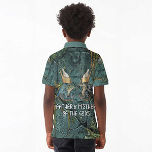Nun and Naunet Egyptian Kid Polo Shirt Serpent Abyss Design Primordial Gods of Ancient Waters
