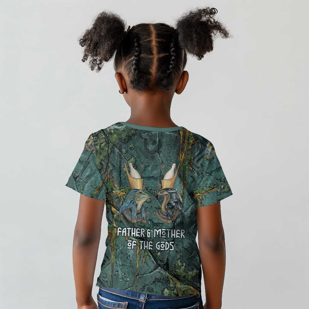 Nun and Naunet Egyptian Kid T shirt Serpent Abyss Design Primordial Gods of Ancient Waters