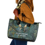 Nun and Naunet Egyptian Leather Tote Bag Serpent Abyss Design Primordial Gods of Ancient Waters