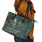 Nun and Naunet Egyptian Leather Tote Bag Serpent Abyss Design Primordial Gods of Ancient Waters