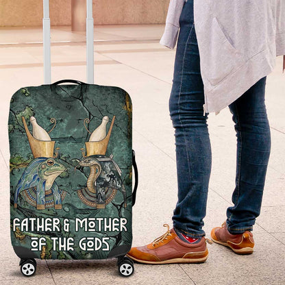 Nun and Naunet Egyptian Luggage Cover Serpent Abyss Design Primordial Gods of Ancient Waters