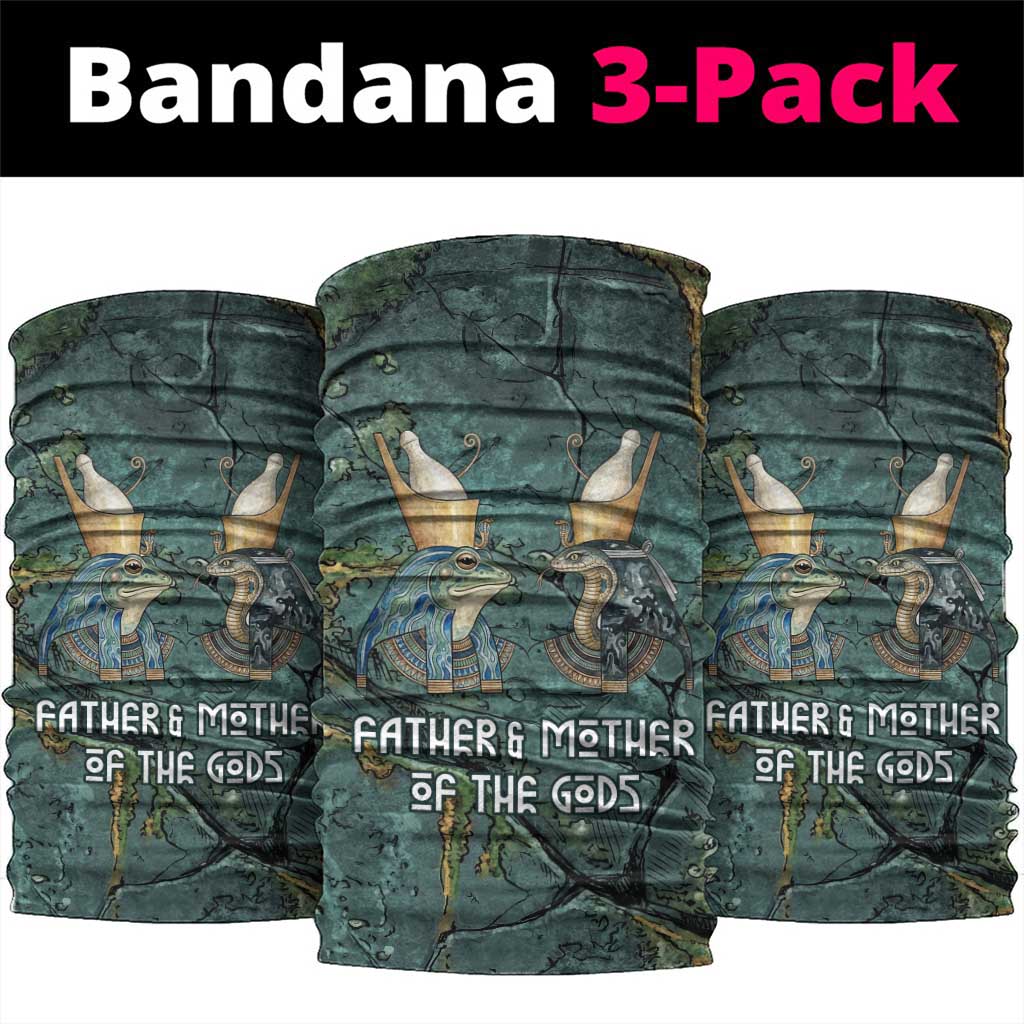 Nun and Naunet Egyptian Neck Gaiter Serpent Abyss Design Primordial Gods of Ancient Waters