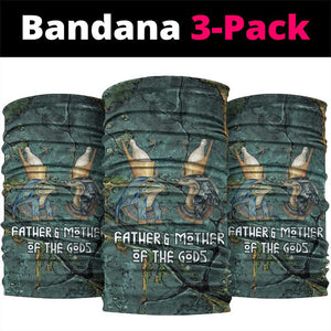 Nun and Naunet Egyptian Neck Gaiter Serpent Abyss Design Primordial Gods of Ancient Waters