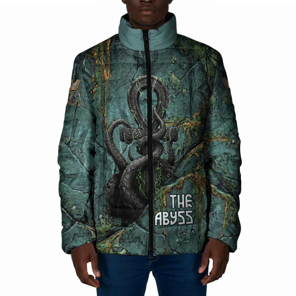 Nun and Naunet Egyptian Padded Jacket Serpent Abyss Design Primordial Gods of Ancient Waters