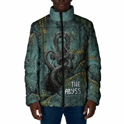 Nun and Naunet Egyptian Padded Jacket Serpent Abyss Design Primordial Gods of Ancient Waters