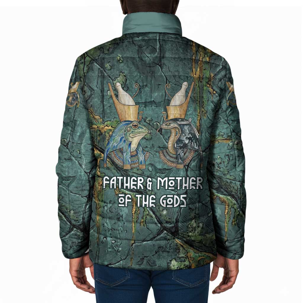 Nun and Naunet Egyptian Padded Jacket Serpent Abyss Design Primordial Gods of Ancient Waters