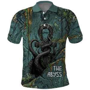 Nun and Naunet Egyptian Polo Shirt Serpent Abyss Design Primordial Gods of Ancient Waters