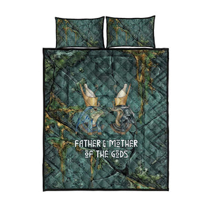 Nun and Naunet Egyptian Quilt Bed Set Serpent Abyss Design Primordial Gods of Ancient Waters