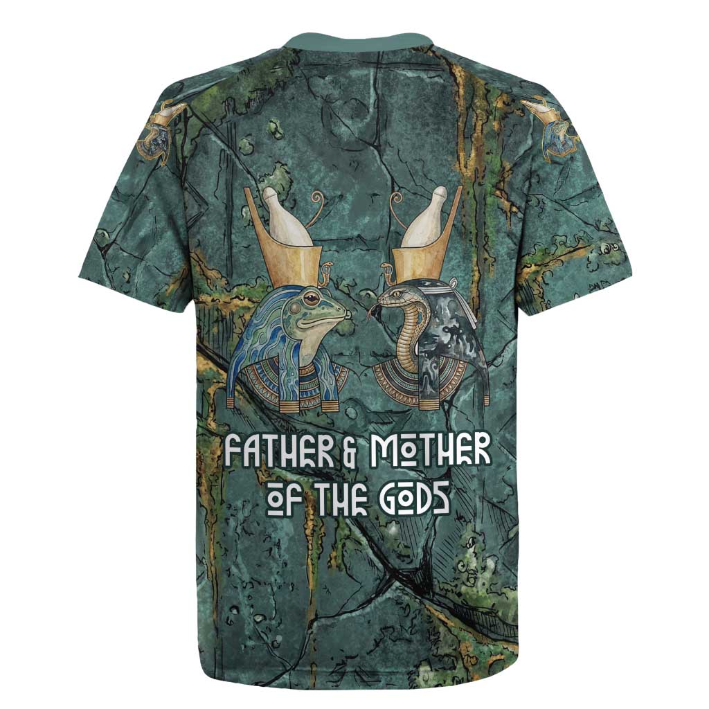 Nun and Naunet Egyptian Rugby Jersey Serpent Abyss Design Primordial Gods of Ancient Waters
