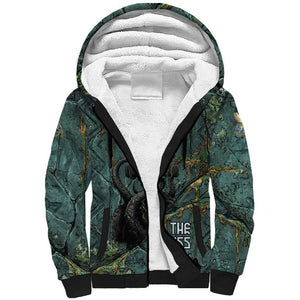 Nun and Naunet Egyptian Sherpa Hoodie Serpent Abyss Design Primordial Gods of Ancient Waters
