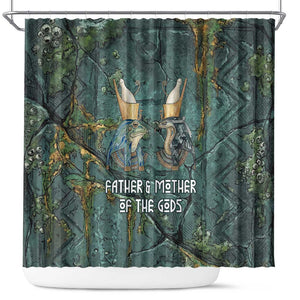 Nun and Naunet Egyptian Shower Curtain Serpent Abyss Design Primordial Gods of Ancient Waters