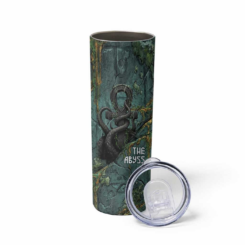 Nun and Naunet Egyptian Skinny Tumbler Serpent Abyss Design Primordial Gods of Ancient Waters