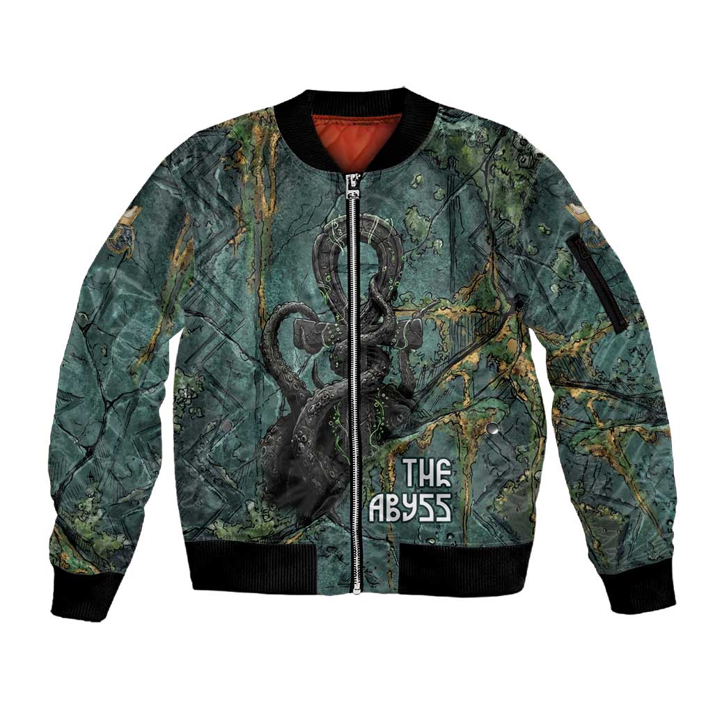 Nun and Naunet Egyptian Sleeve Zip Bomber Jacket Serpent Abyss Design Primordial Gods of Ancient Waters