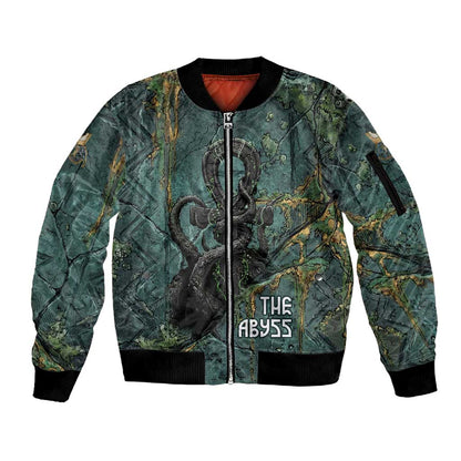 Nun and Naunet Egyptian Sleeve Zip Bomber Jacket Serpent Abyss Design Primordial Gods of Ancient Waters