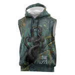 Nun and Naunet Egyptian Sleeveless Hoodie Serpent Abyss Design Primordial Gods of Ancient Waters