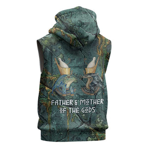 Nun and Naunet Egyptian Sleeveless Hoodie Serpent Abyss Design Primordial Gods of Ancient Waters