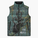 Nun and Naunet Egyptian Sleeveless Puffer Jacket Serpent Abyss Design Primordial Gods of Ancient Waters