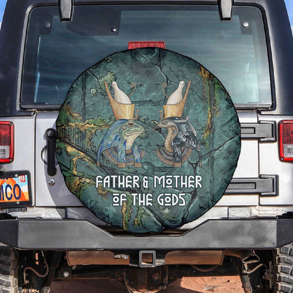 Nun and Naunet Egyptian Spare Tire Cover Serpent Abyss Design Primordial Gods of Ancient Waters